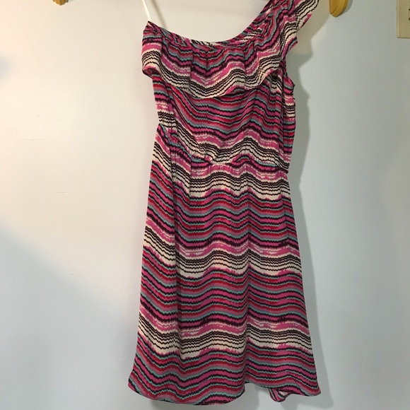 Bar III Women's Salsa Dress Silk Summer One Shoulder Boho Midi - Picture 2 of 6